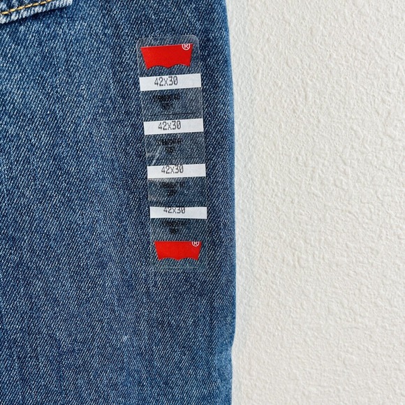 Mens 42x30 Levis 505 Straight Fit Jeans Medium Blue Stonewash NWT - Picture 7 of 9
